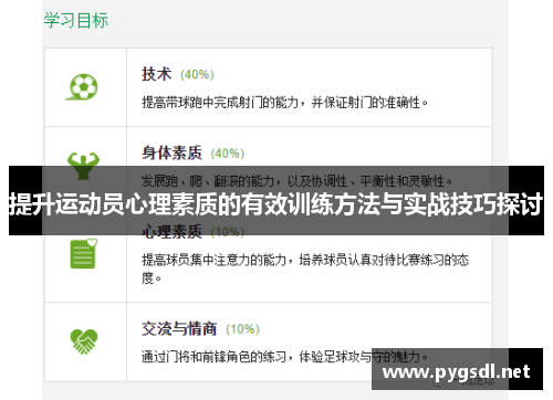 提升运动员心理素质的有效训练方法与实战技巧探讨