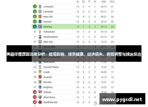 英超停摆原因深度分析：疫情影响、球员健康、经济损失、赛程调整与球迷反应